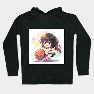 chibi girl play basketball Hoodie